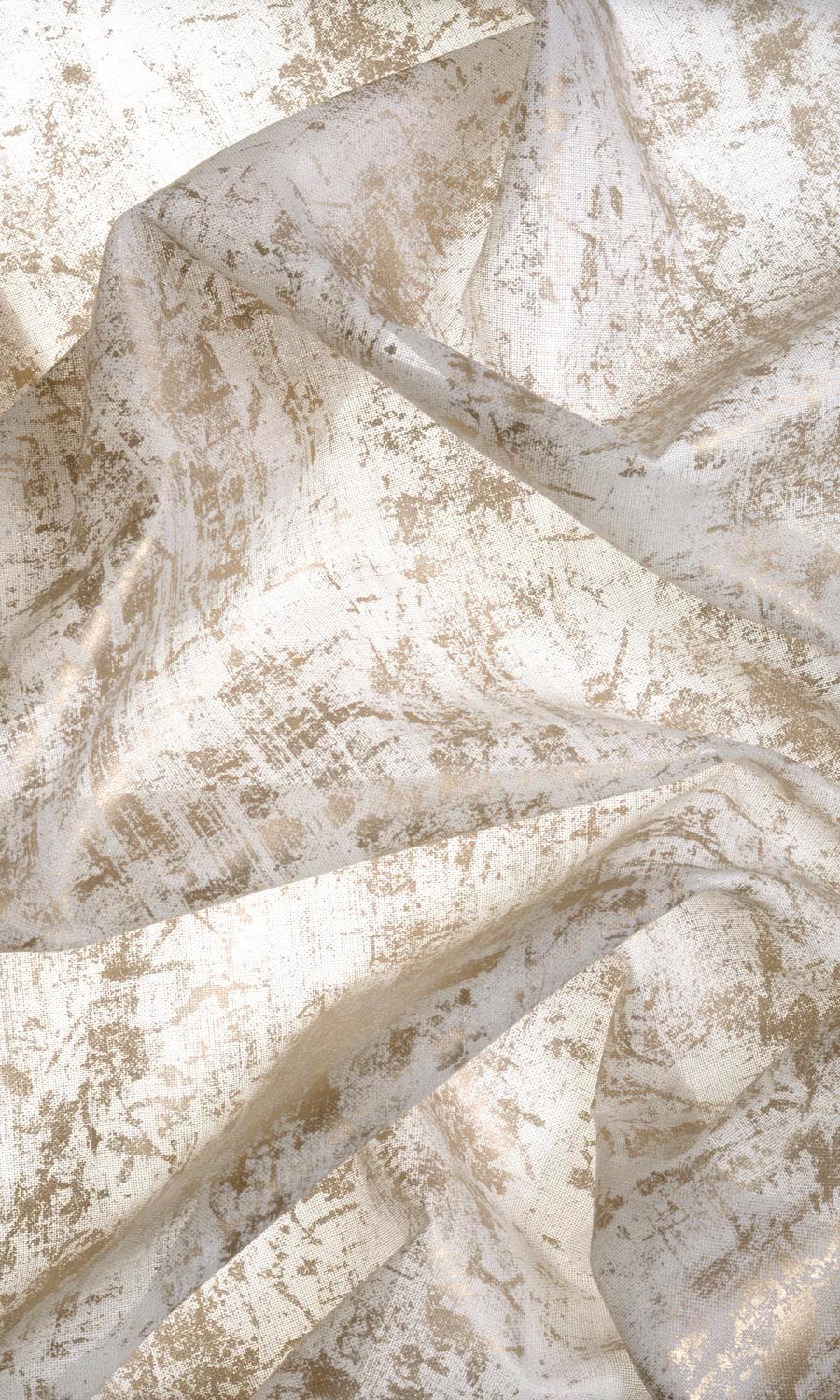 Sheer Pinch Pleat, Rod Pocket, Eyelet Curtains (White/ Metallic Golden)