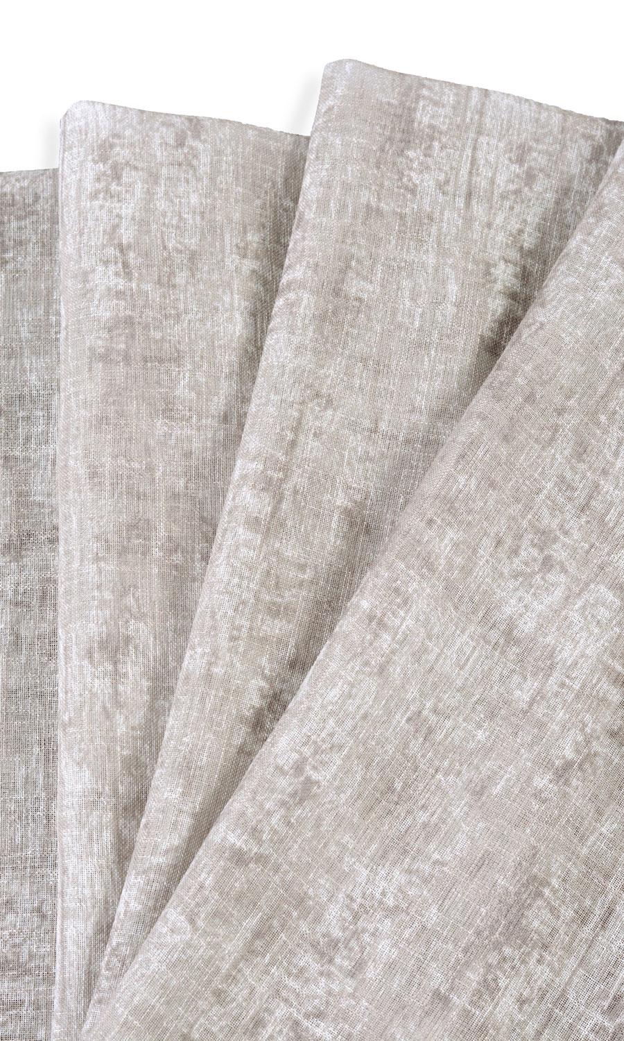 Textured Sheer Pinch Pleat, Rod Pocket, Eyelet Curtains (Ivory/ Greige)