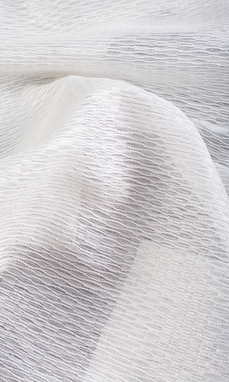 Textured Sheer Curtains / Drapes / Window Drapery Panels (White)