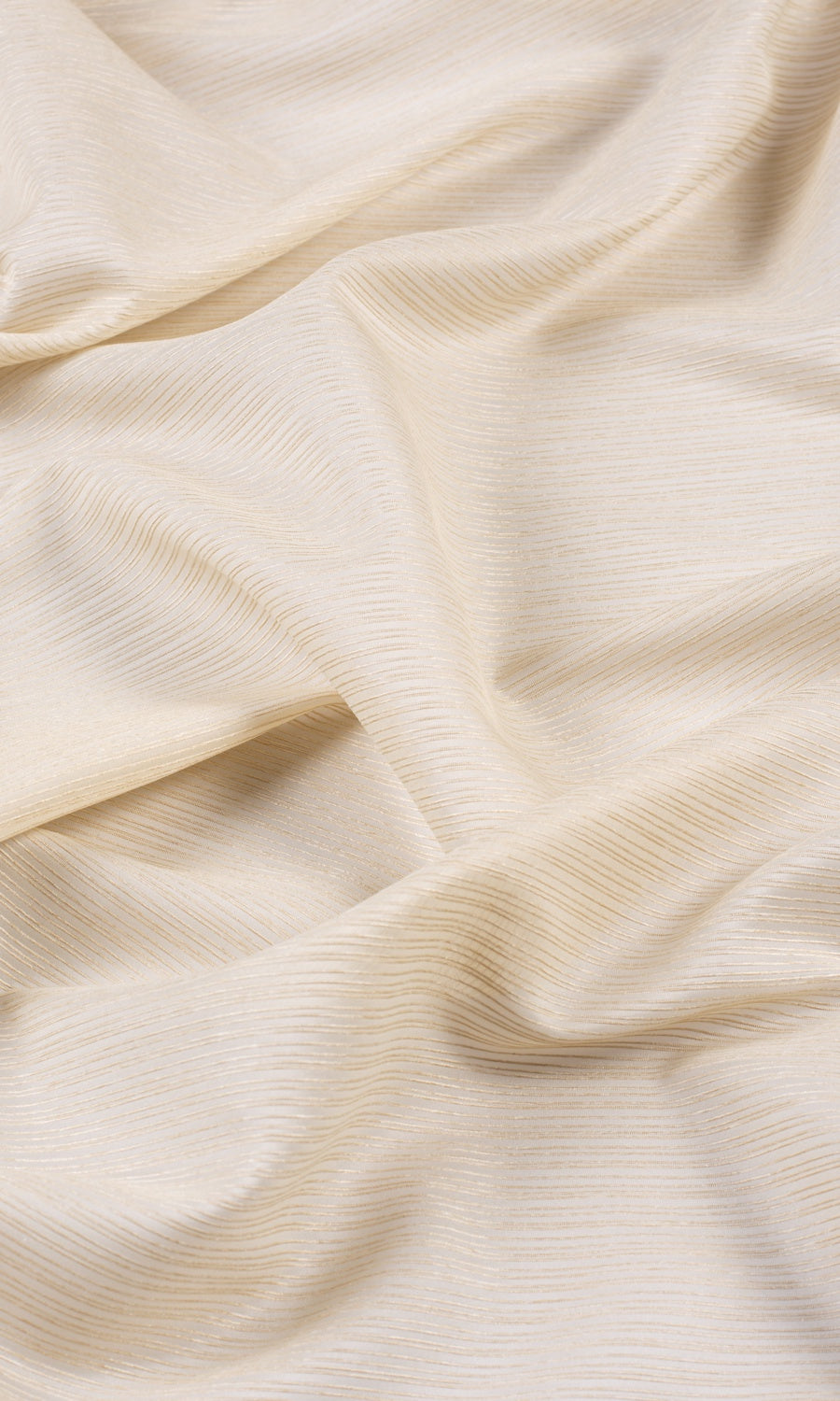 Striped Sheer Curtains / Drapes / Window Drapery Panels (Champagne Beige)