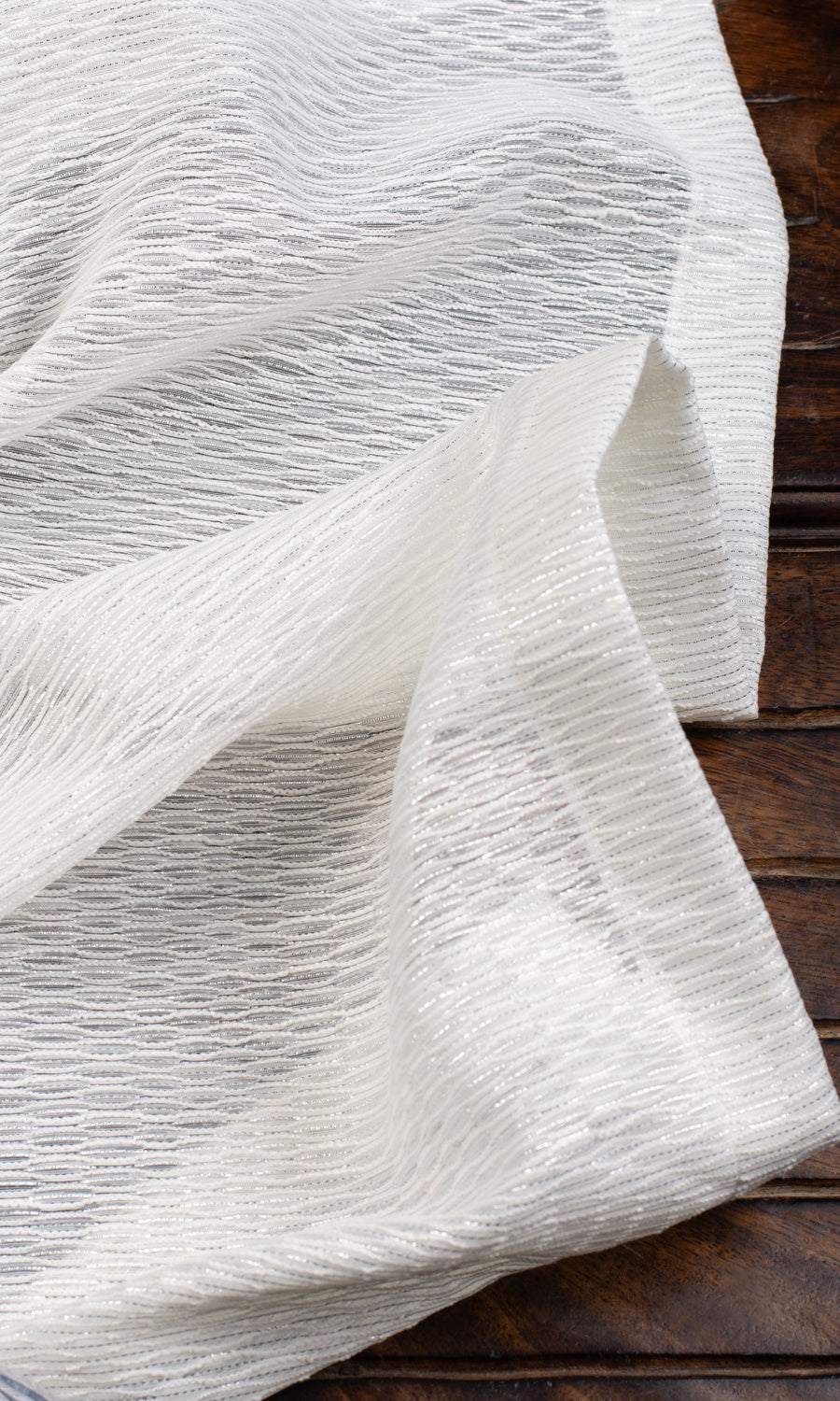 Textured Sheer Any Size Style Curtains (White)