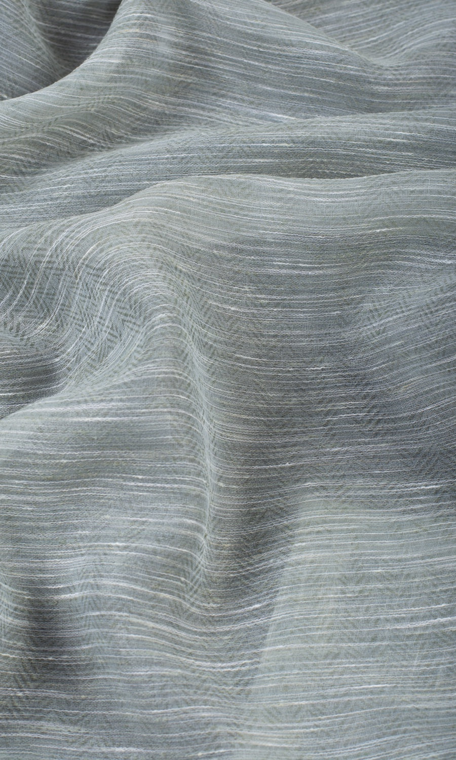 Textured Sheer Curtains / Drapes / Window Drapery Panels (Grey-Green)