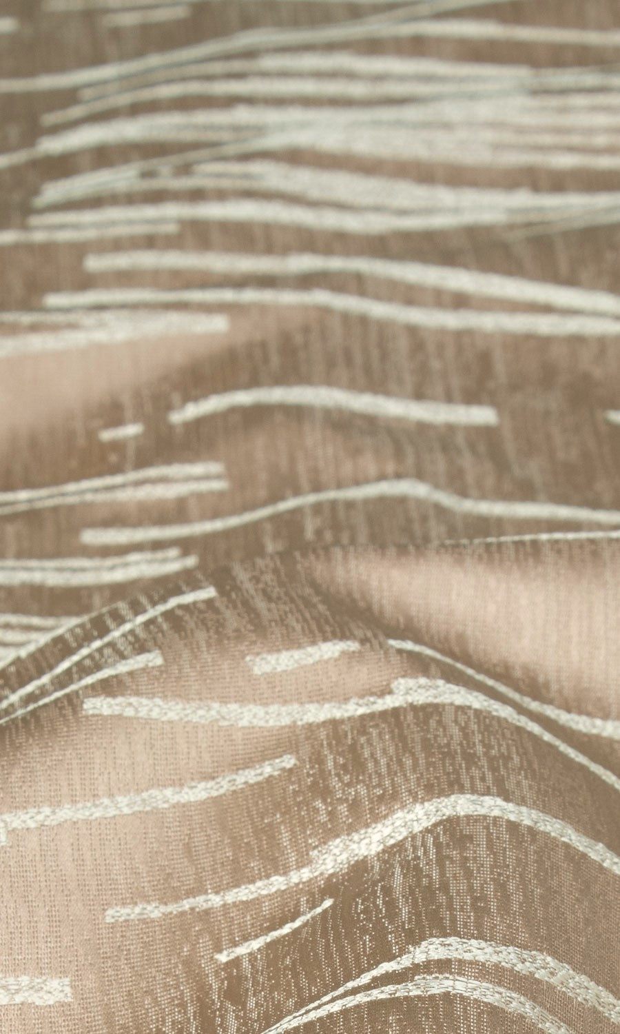 Abstract Patterned Drapery (Pink-Beige) Extra Long Short Wide
