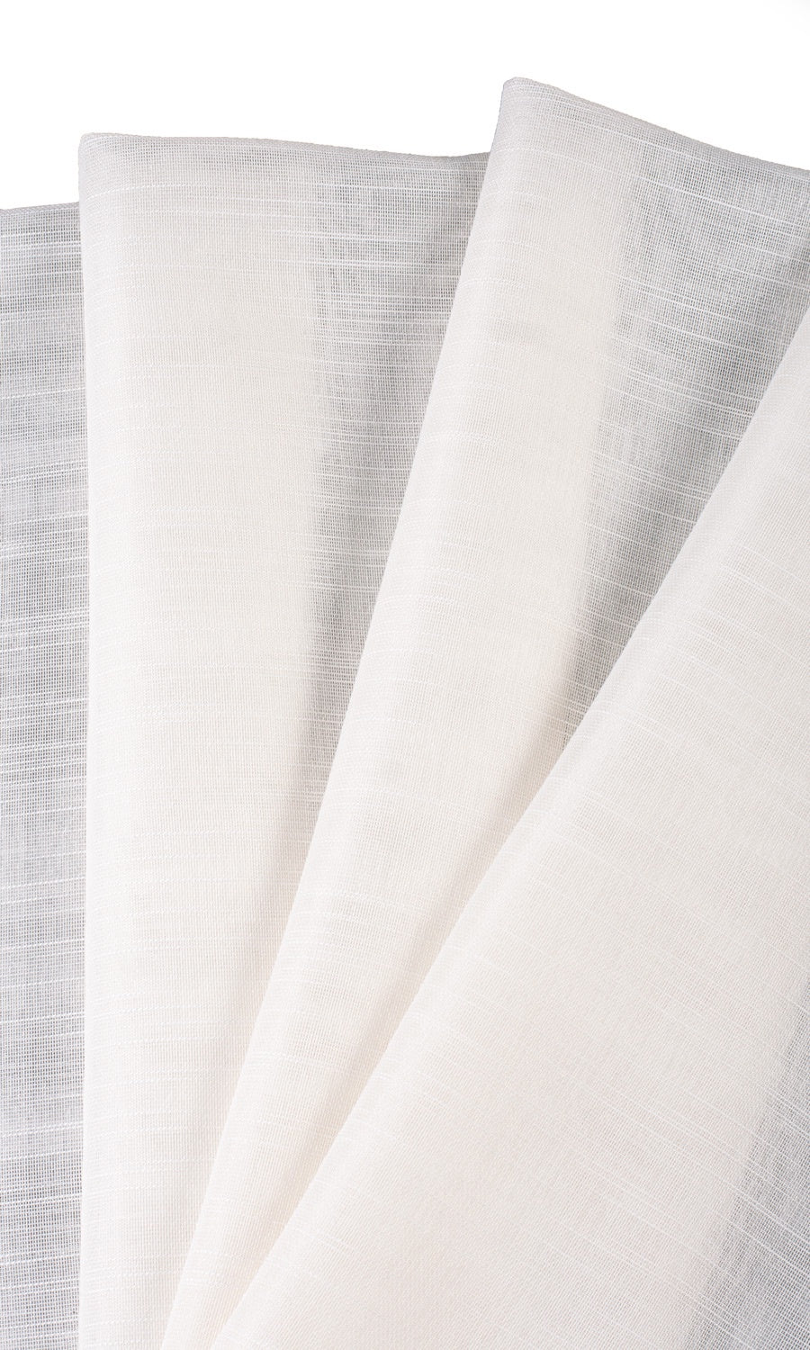 Textured Sheer Curtains / Drapes / Window Drapery Panels (White)