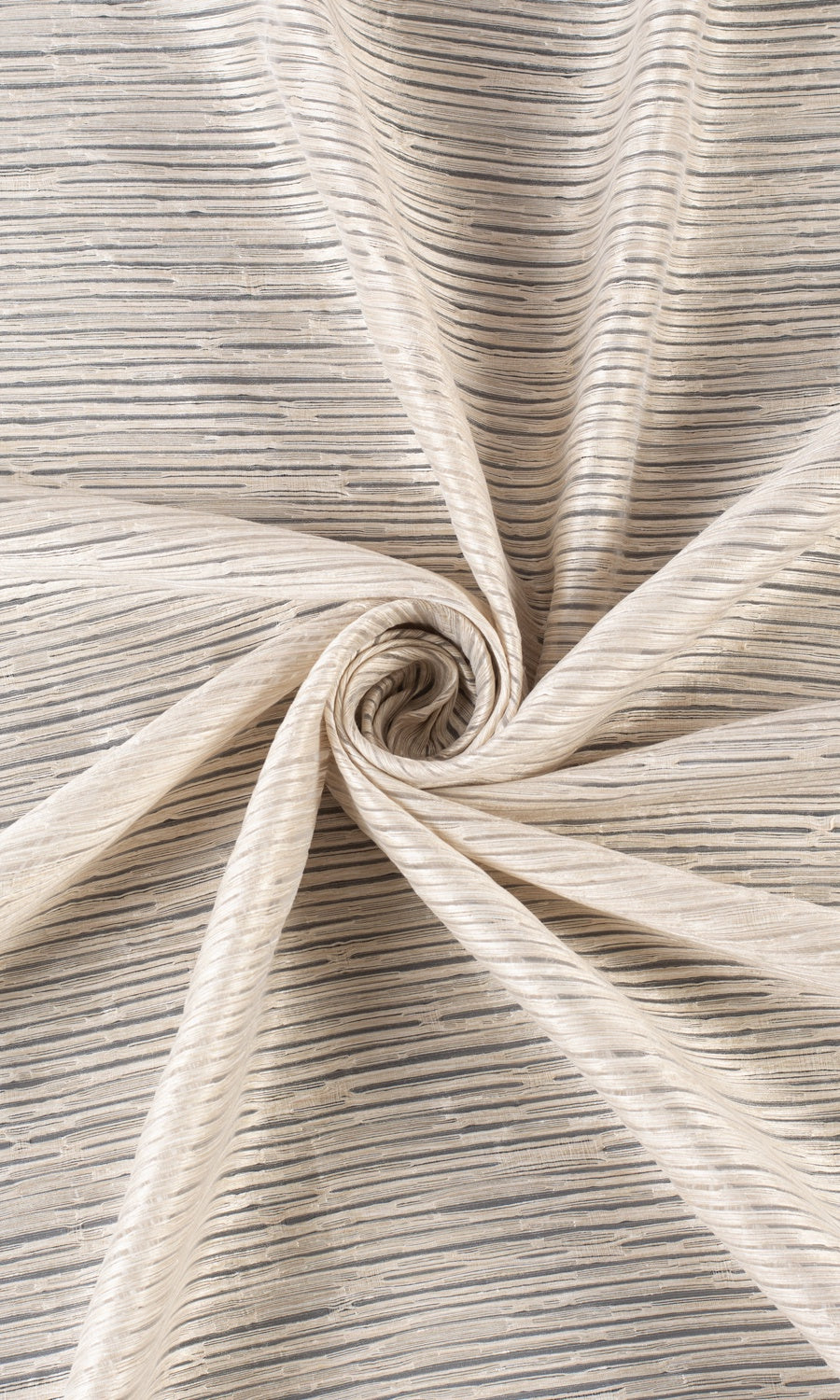 Striped Sheer Window Curtains for Living, Bedroom, Kitchen, Bathroom (Pale Beige/ Ivory)