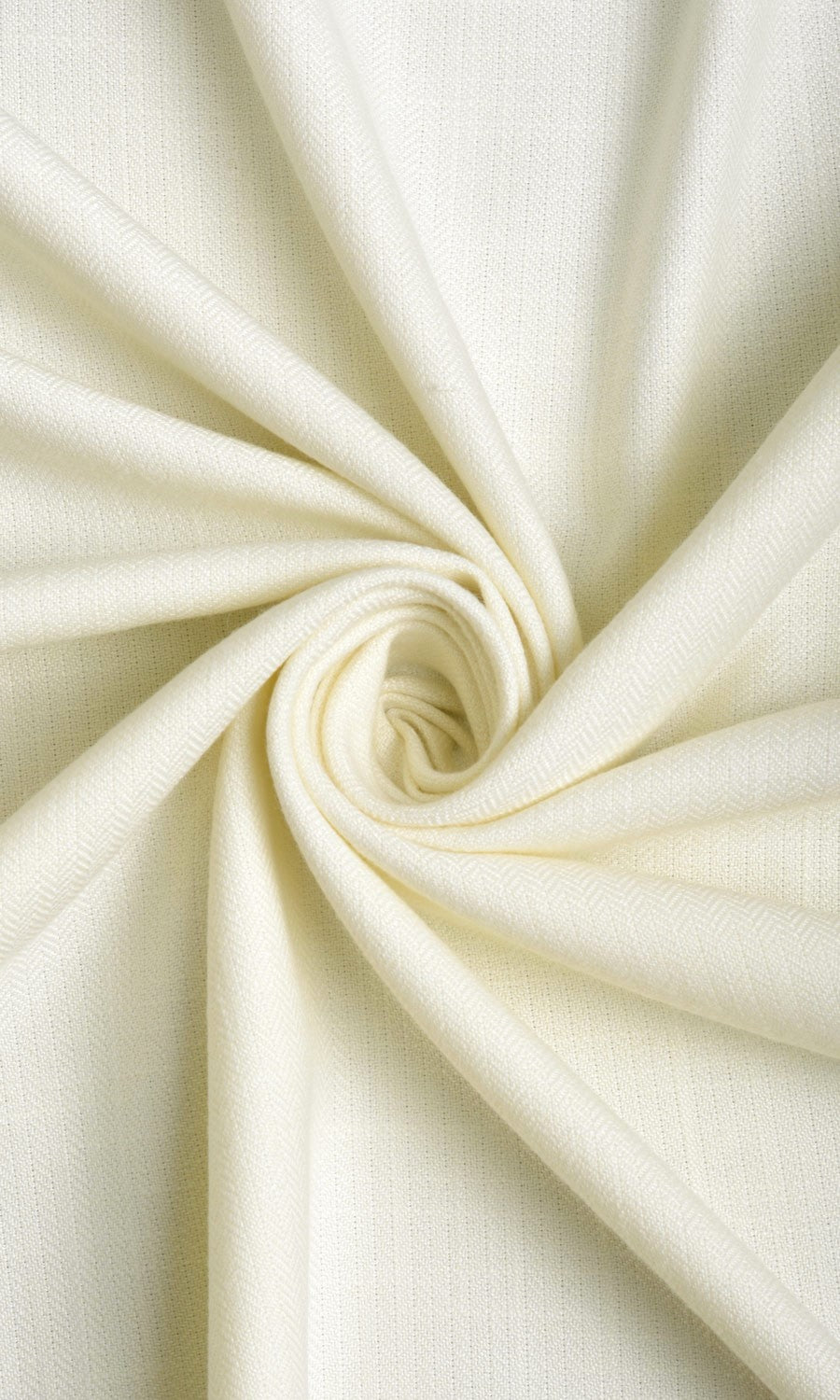Herringbone Textured Drapery (White/ Cream)