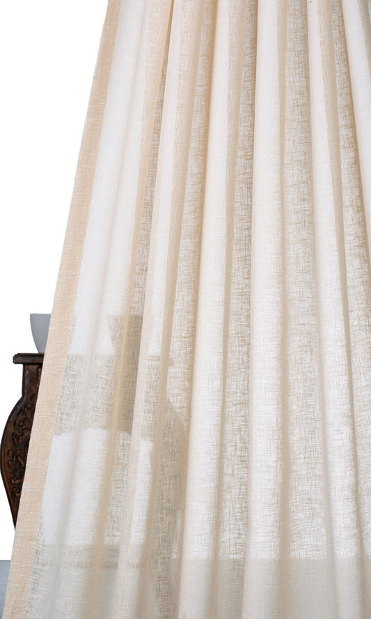 Plain Sheer Window Curtains (Beige)