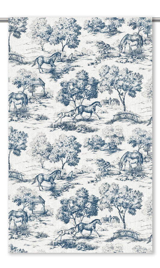 Toile de Jouy Window Blinds (Navy Blue)