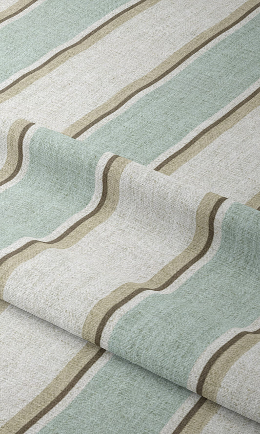 Modern Striped Shades (Duck Egg Blue/ White) Extra Long Short Wide