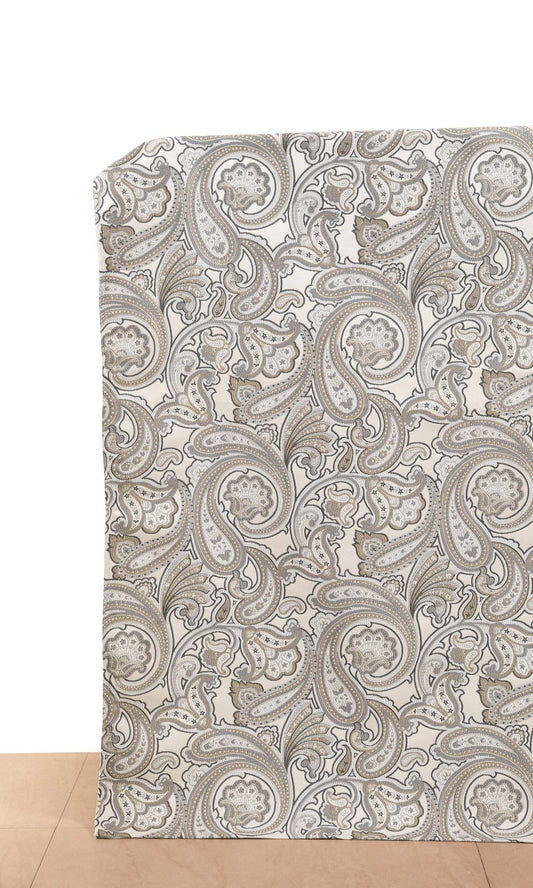 Paisley Window Curtains (Beige/ Gray/ Charcoal)