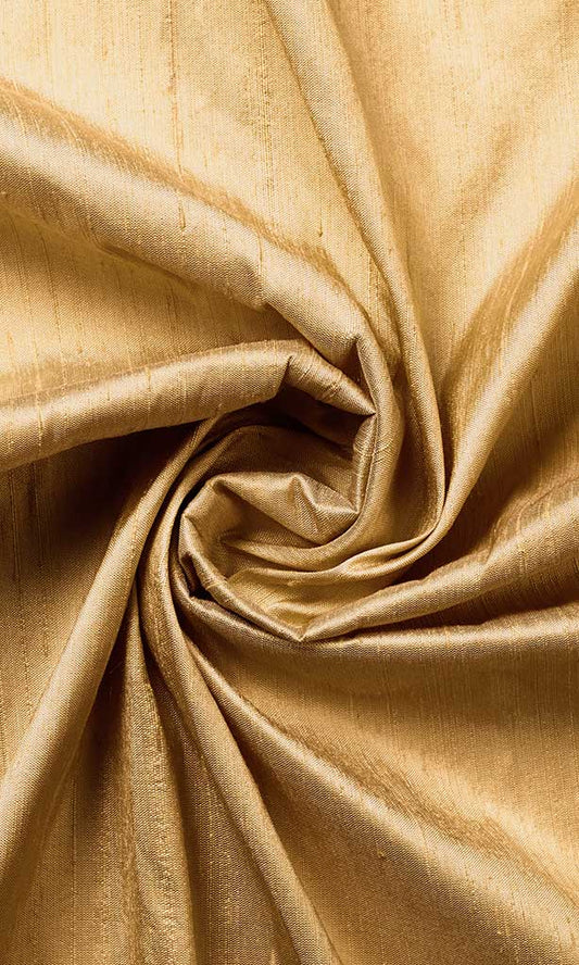 Dupioni Silk Home Decor Fabric By the Yard (Golden Beige/ Brown)
