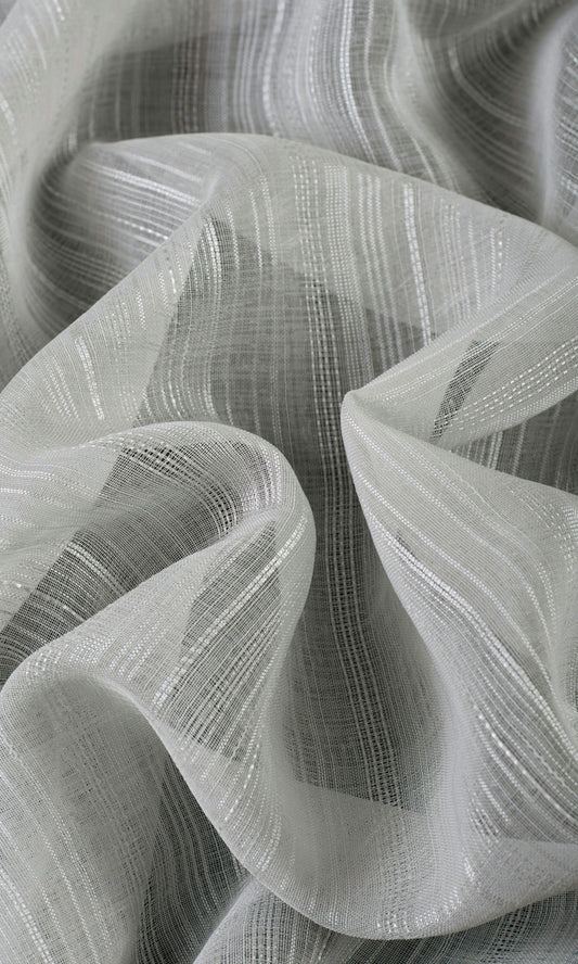 Woven Striped Sheer Home Decor Fabric Sample (Grey)