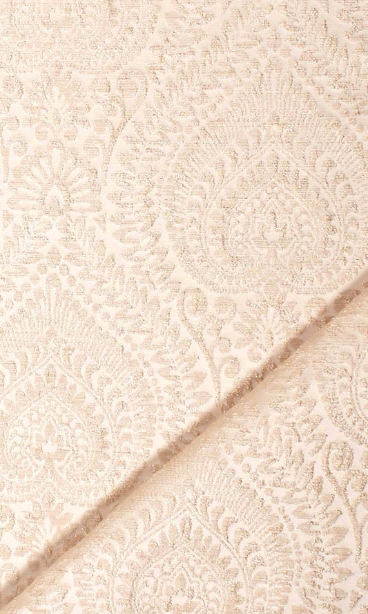Textured Floral Home Décor Fabric Sample (Pale Beige)