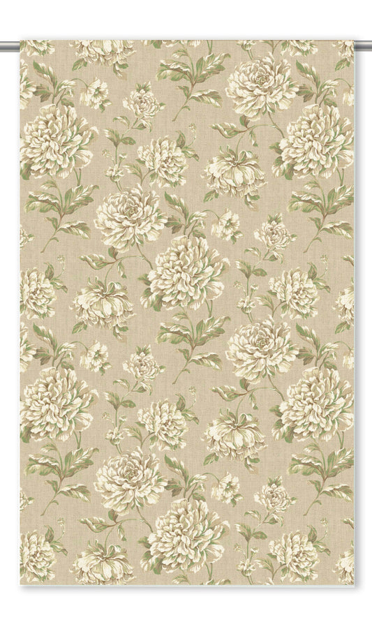 Modern Floral Home Decor Fabric By the Yard (Beige/ Sage Green/ Cream)