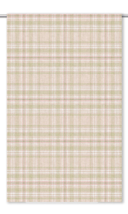 Plaid Window Shades (Pastel Pink/ Sage Green)