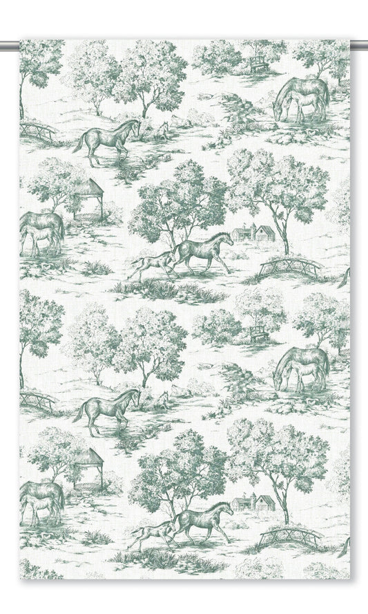 Toile de Jouy Drapery (Duck Egg Blue/ White)