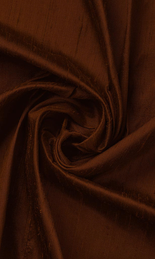 Dupioni Silk Home Decor Fabric Sample (Brown)
