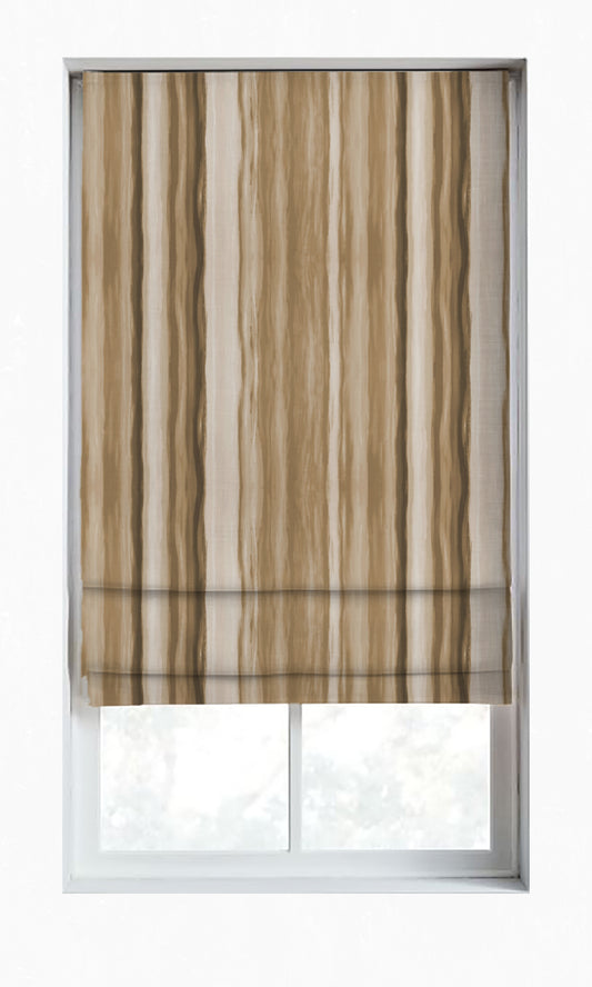 Room Darkening Striped Drapery (Brown/ Beige)