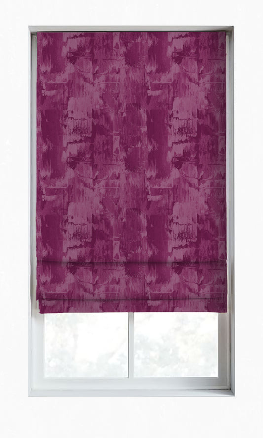 Dimout Striped Roman Shades (Pink)