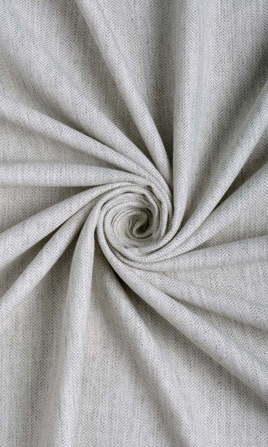Herringbone Textured Window Curtains (Smoke White)