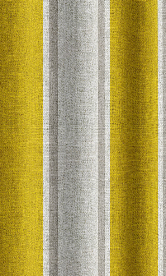 Striped Print Home Decor Fabric By the Yard (Linen White/ Yellow)