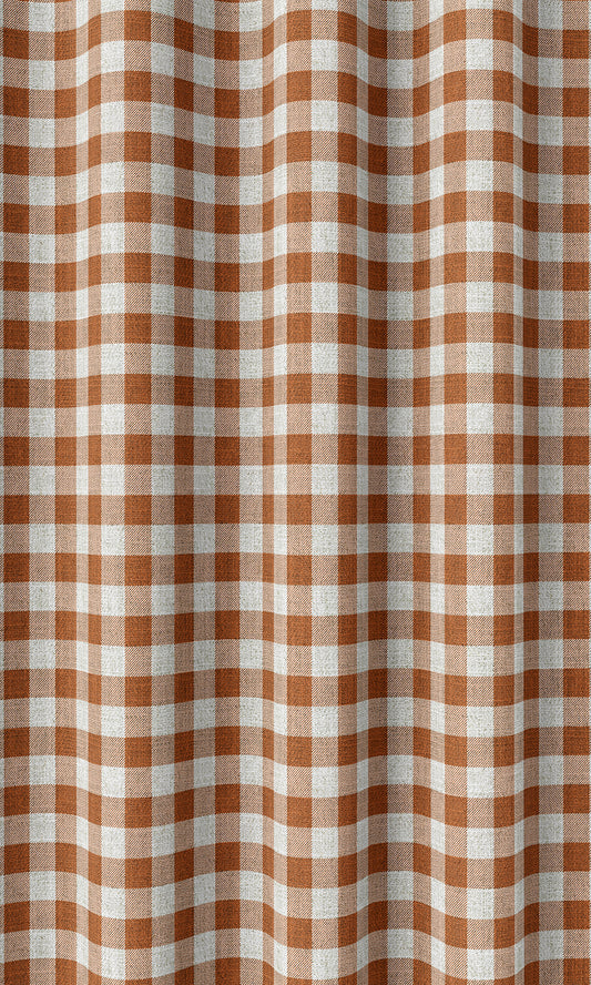 Checked Roman Shades (Burnt Orange/ White)