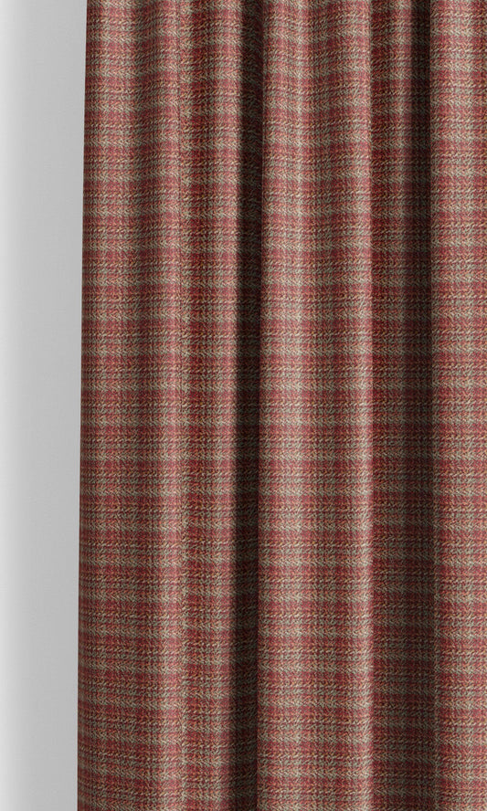 Textured Velvet Window Blinds (Brick Red/ Taupe Beige)