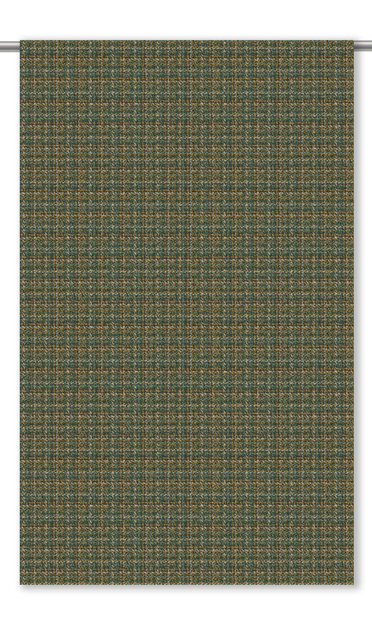 Textured Velvet Window Curtains (Forest Green/ Golden Brown)