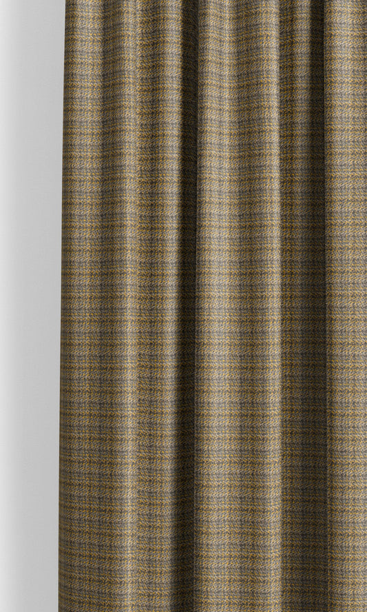 Textured Velvet Drapes (Mustard Yellow/ Charcoal Gray)
