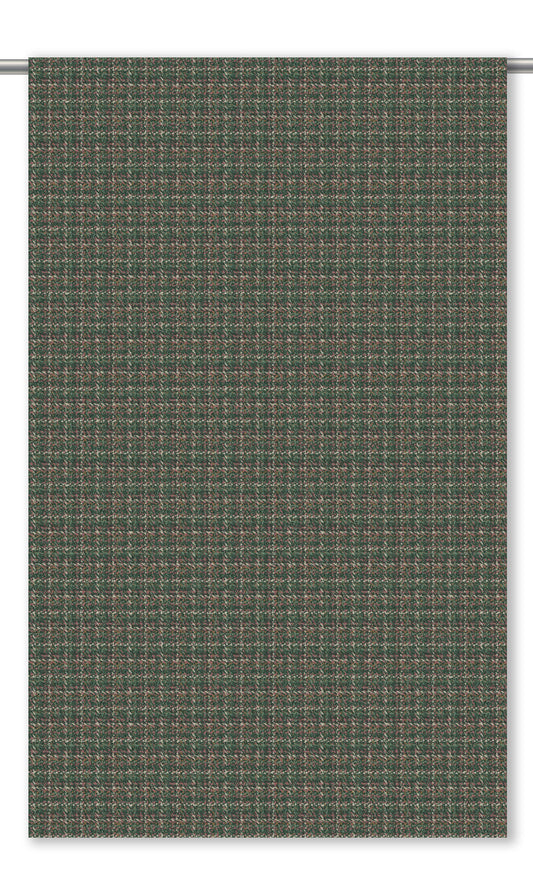 Textured Velvet Window Curtains (Forest Green/ Dusky Rose)