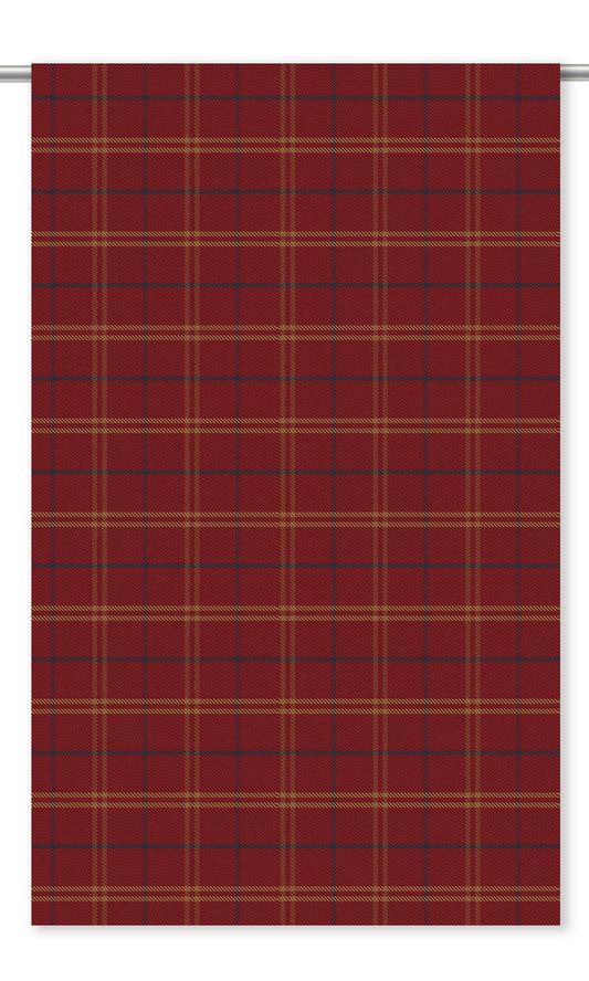Plaid Velvet Home Decor Fabric Sample (Deep Red/ Dark Blue/ Caramel)