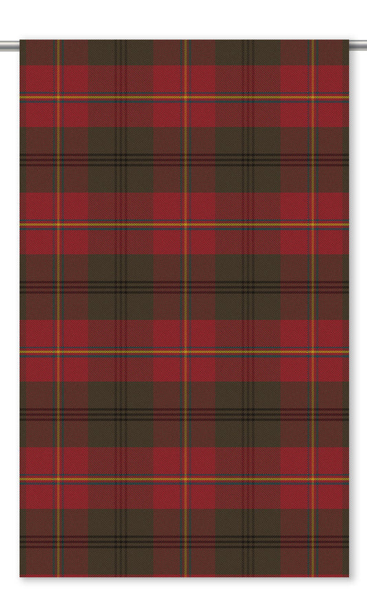 Tweed Plaid Velvet Window Curtains (Deep Red/ Green/ Black)