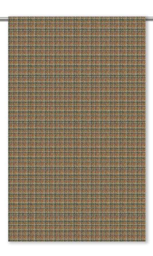 Textured Velvet Curtain Panels (Olive Green/ Pale Red)