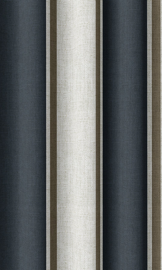 Geometric Home Décor Fabric By the Yard (Navy Blue/ Brown)