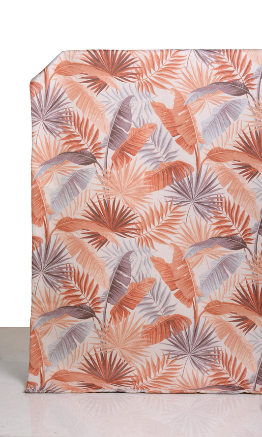 Botanical Floral Home Decor Fabric Sample (Burnt Orange)
