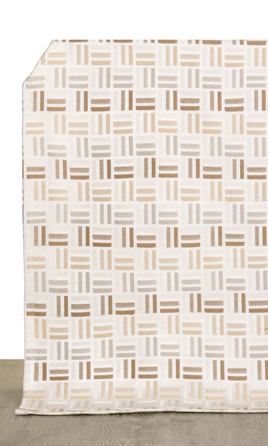 Woven Print Roman Blinds (Beige/ Brown)