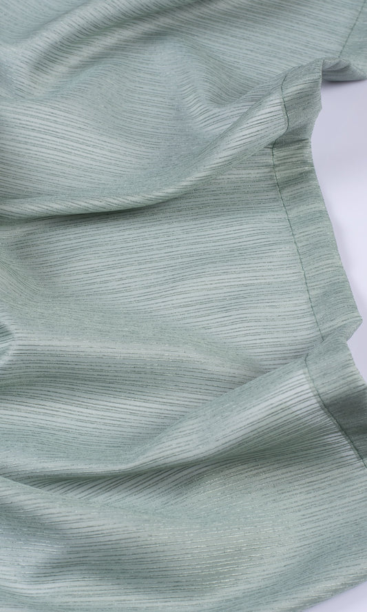 Striped Sheer Home Decor Fabric Sample (Sea Green)