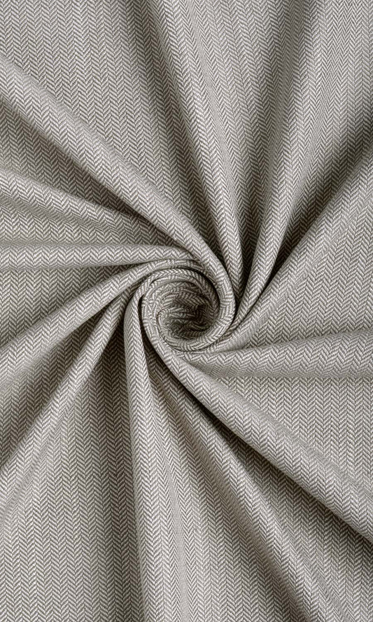Herringbone Textured Window Curtains (Grey)