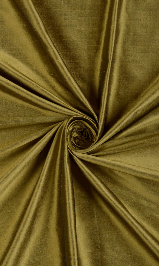 Shantung Silk Home Decor Fabric Sample (Olive Green)