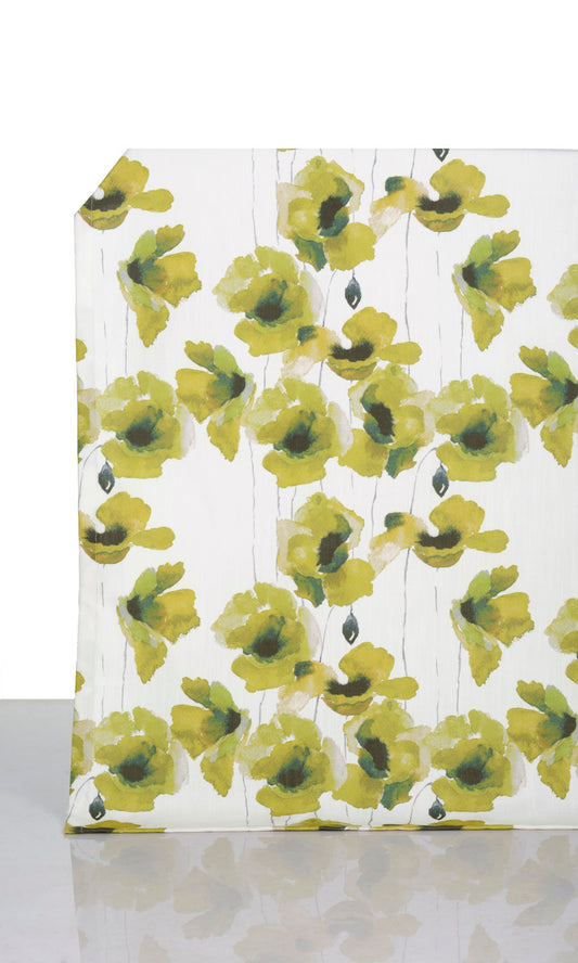 Water Lilies Floral Roman Shades (Yellow/ Green)