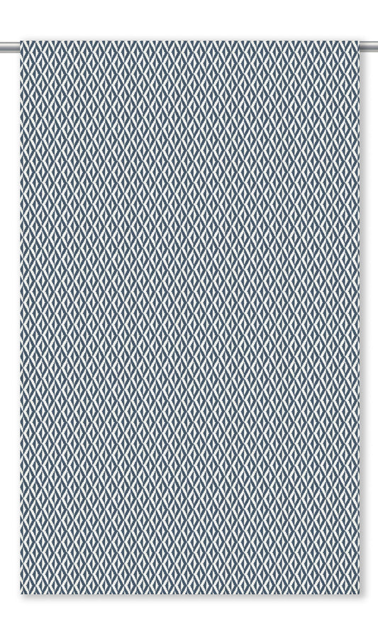 Diamond Check Home Decor Fabric By the Yard (Navy Blue/ White)