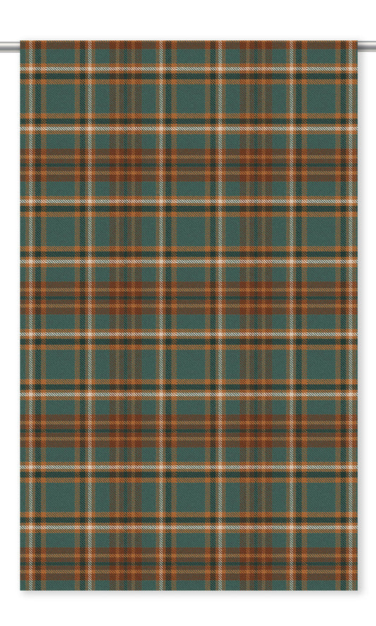Tweed Plaid Velvet Window Curtains (Grayish Blue/ Caramel/ Brown/ Teal Blue)