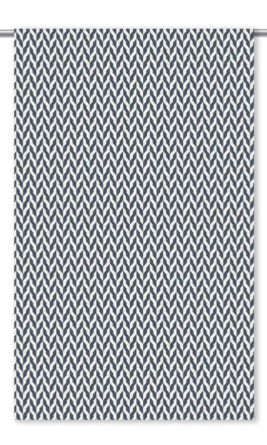 Modern Herringbone Home Decor Fabric Sample (Navy Blue/ White)