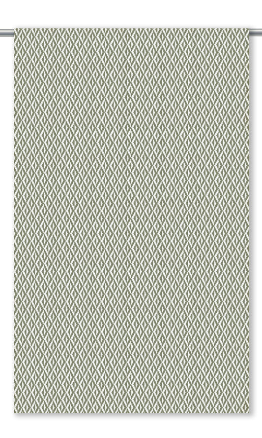 Diamond Check Home Decor Fabric Sample (Moss Green/ White)
