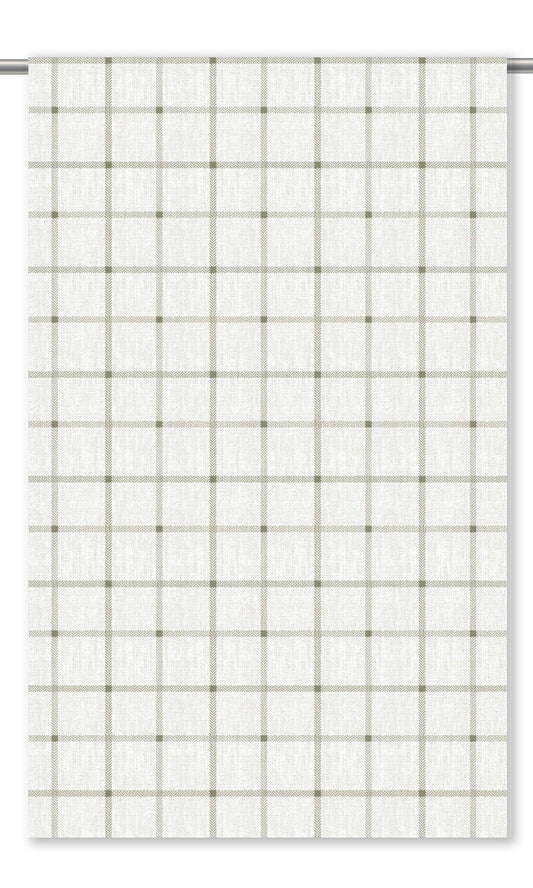 Tattersall Checkered Home Decor Fabric By the Yard (Moss Green/ White)