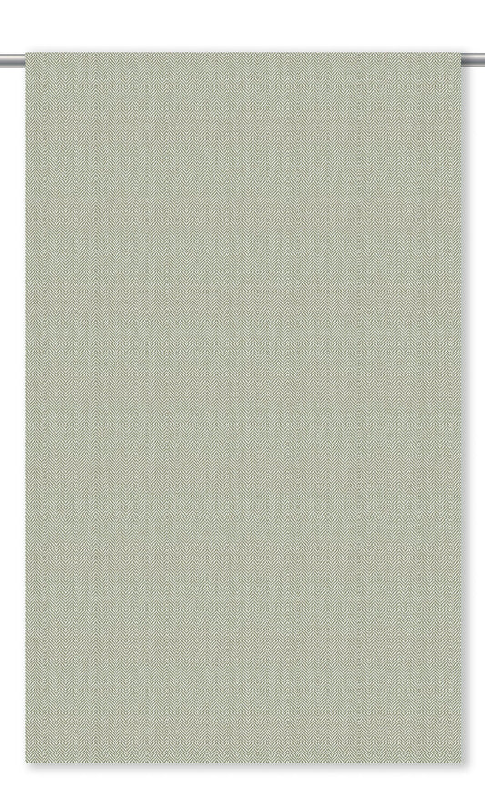 Herringbone Home Decor Fabric By the Yard (Moss Green/ White)