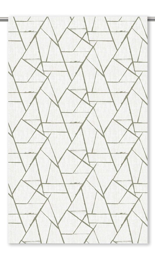 Abstract Print Home Decor Fabric By the Yard (Moss Green/ White)