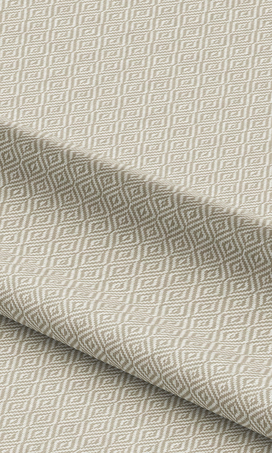 Diamond Check Curtains / Drapes / Window Drapery Panels (Dark Greige)