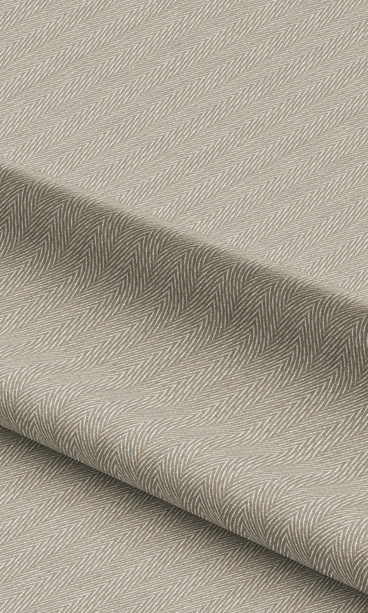 Herringbone Print Curtains / Drapes / Window Drapery Panels (Soft Beige)