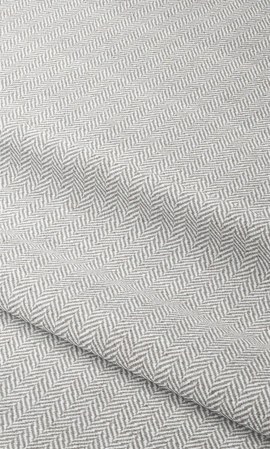 Herringbone Home Decor Fabric By the Yard (Dove Gray/ White)